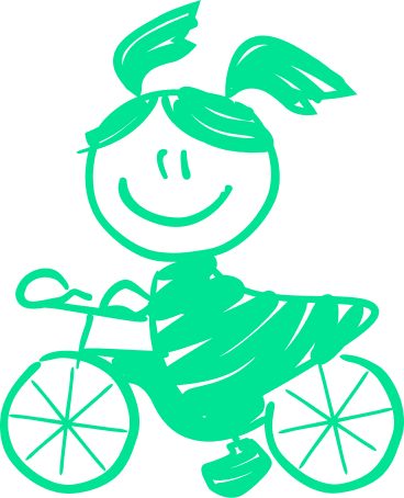 Poppetje fietsend lichtgroen